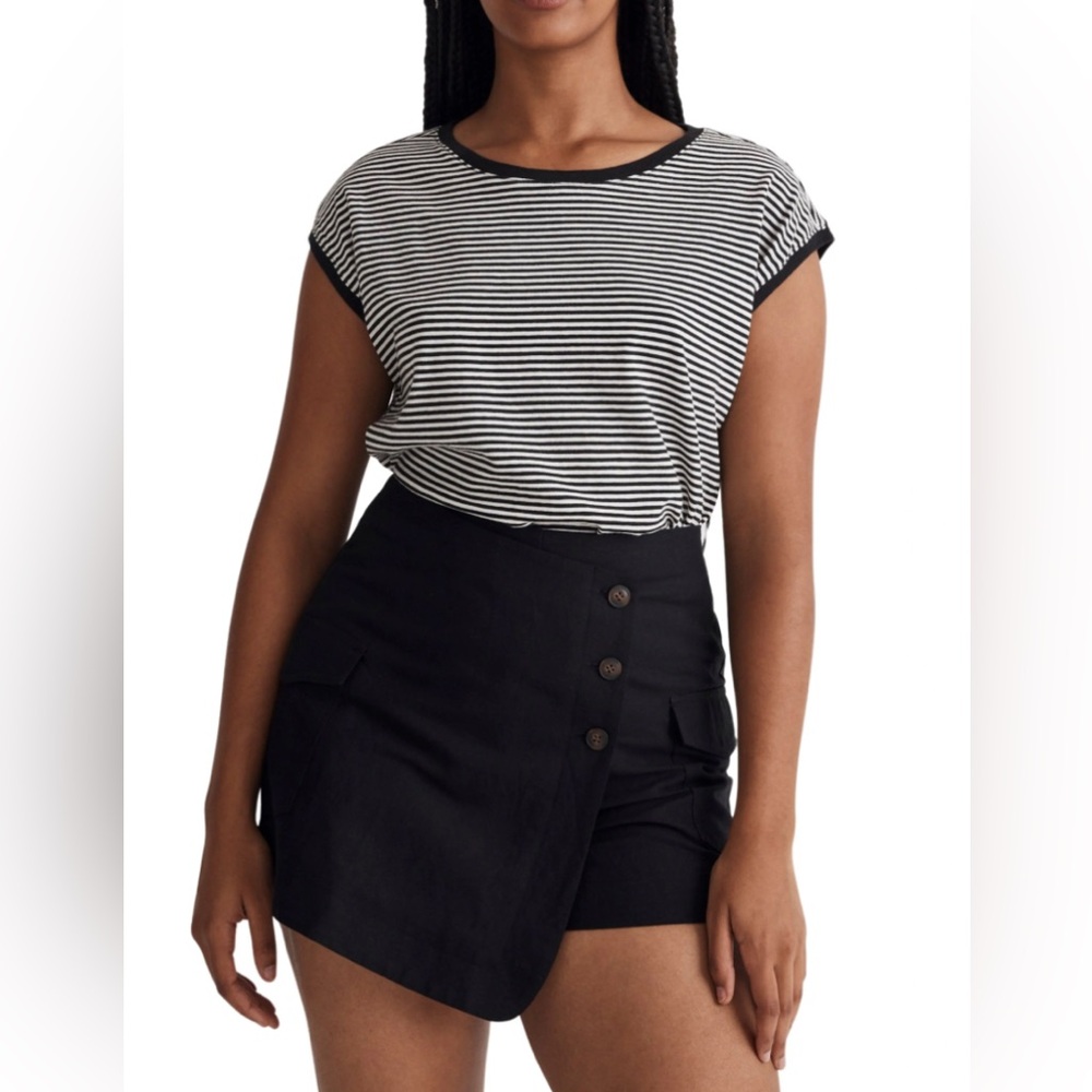 Madewell Stripe Crewneck Cropped Muscle Tank Size Small